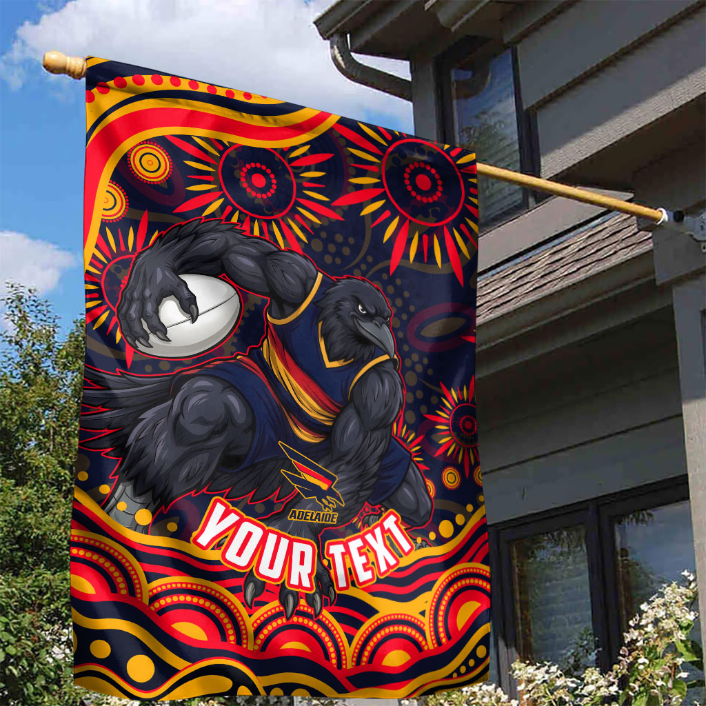 Personalized Adelaide Crows AFL Mascot Garden Flag Aboriginal Dot Art - Dreamtime Football Mascot