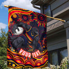 Personalized Adelaide Crows AFL Mascot Garden Flag Aboriginal Dot Art - Dreamtime Football Mascot
