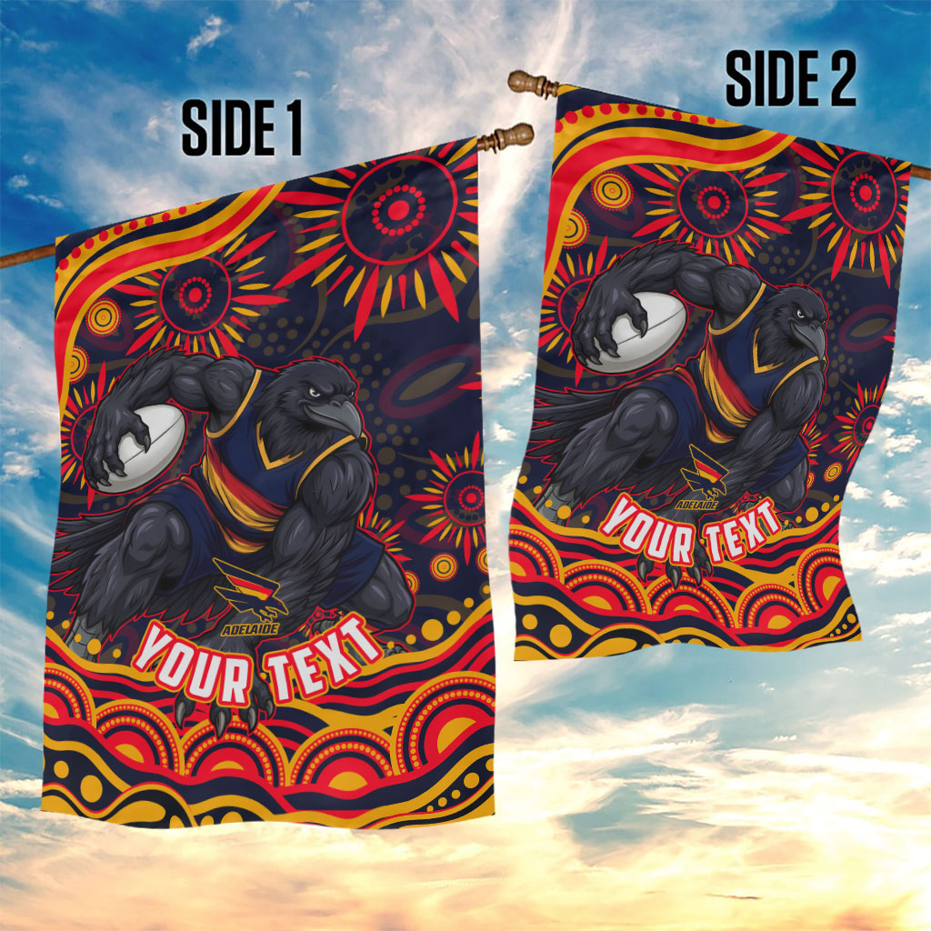 Personalized Adelaide Crows AFL Mascot Garden Flag Aboriginal Dot Art - Dreamtime Football Mascot