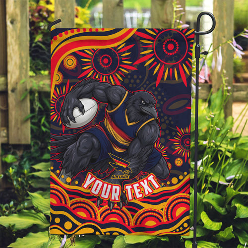 Personalized Adelaide Crows AFL Mascot Garden Flag Aboriginal Dot Art - Dreamtime Football Mascot