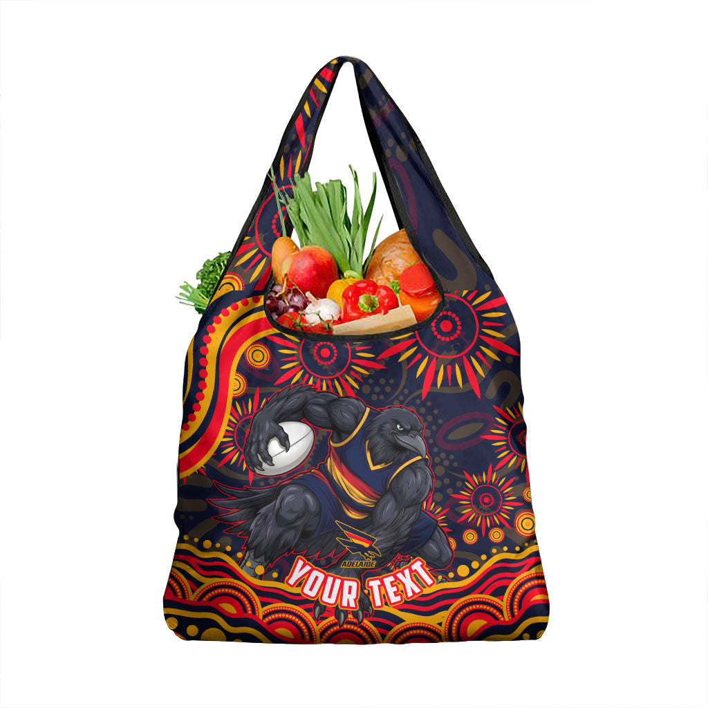 Personalized Adelaide Crows AFL Mascot Grocery Bag Aboriginal Dot Art - Dreamtime Football Mascot