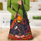 Personalized Adelaide Crows AFL Mascot Grocery Bag Aboriginal Dot Art - Dreamtime Football Mascot