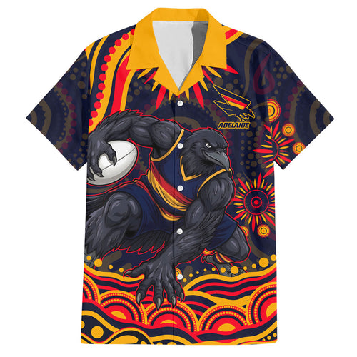 Personalized Adelaide Crows AFL Mascot Hawaiian Shirt Aboriginal Dot Art - Dreamtime Football Mascot