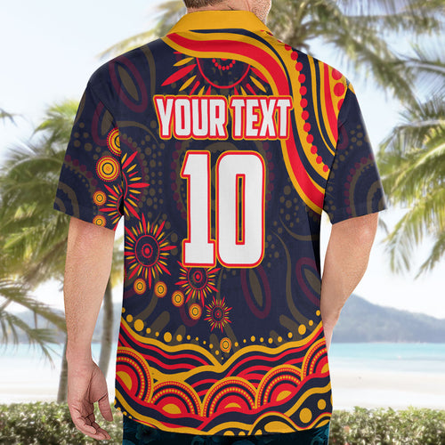 Personalized Adelaide Crows AFL Mascot Hawaiian Shirt Aboriginal Dot Art - Dreamtime Football Mascot
