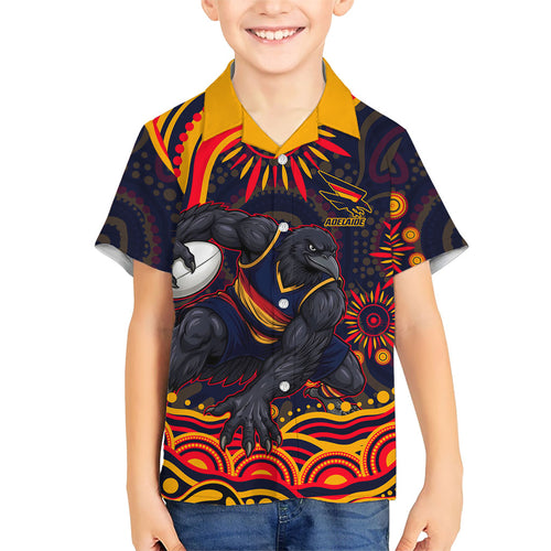 Personalized Adelaide Crows AFL Mascot Hawaiian Shirt Aboriginal Dot Art - Dreamtime Football Mascot