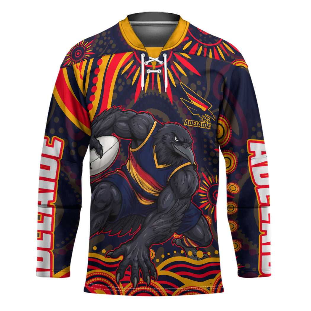Personalized Adelaide Crows AFL Mascot Hockey Jersey Aboriginal Dot Art - Dreamtime Football Mascot