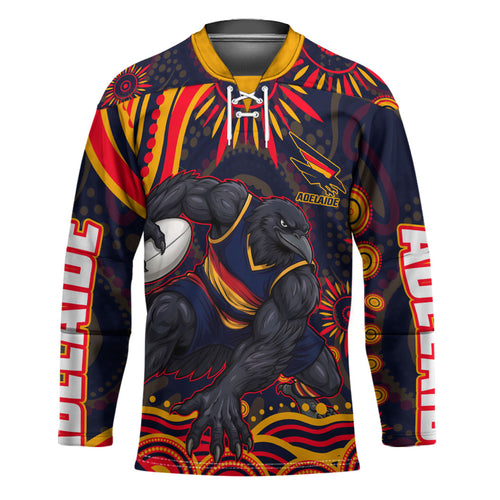 Personalized Adelaide Crows AFL Mascot Hockey Jersey Aboriginal Dot Art - Dreamtime Football Mascot