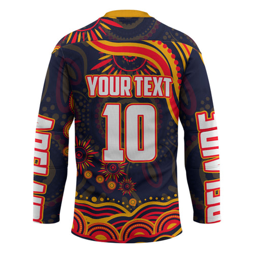 Personalized Adelaide Crows AFL Mascot Hockey Jersey Aboriginal Dot Art - Dreamtime Football Mascot