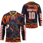 Personalized Adelaide Crows AFL Mascot Hockey Jersey Aboriginal Dot Art - Dreamtime Football Mascot