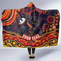 Personalized Adelaide Crows AFL Mascot Hooded Blanket Aboriginal Dot Art - Dreamtime Football Mascot