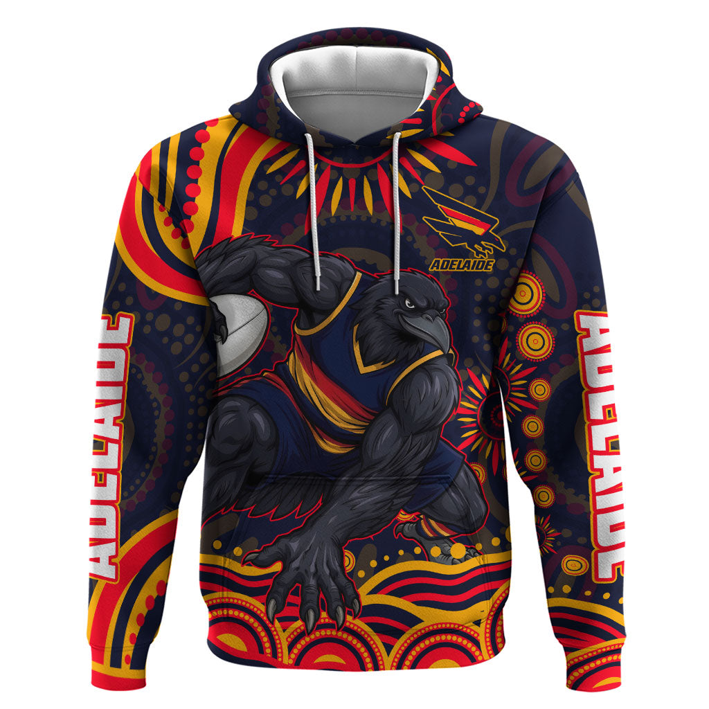 Personalized Adelaide Crows AFL Mascot Hoodie Aboriginal Dot Art - Dreamtime Football Mascot