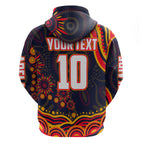 Personalized Adelaide Crows AFL Mascot Hoodie Aboriginal Dot Art - Dreamtime Football Mascot