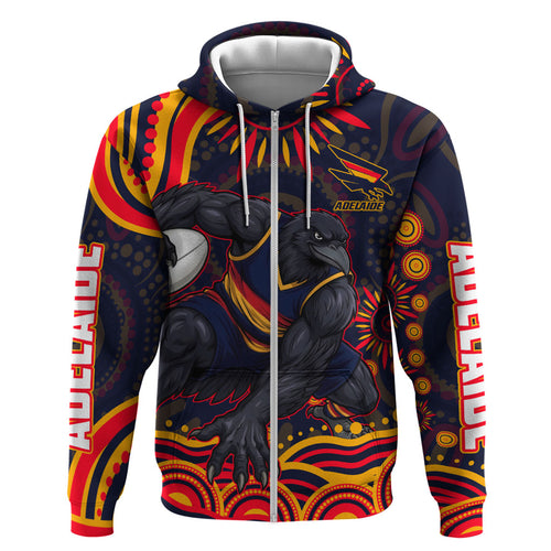 Personalized Adelaide Crows AFL Mascot Hoodie Aboriginal Dot Art - Dreamtime Football Mascot
