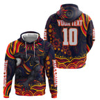 Personalized Adelaide Crows AFL Mascot Hoodie Aboriginal Dot Art - Dreamtime Football Mascot