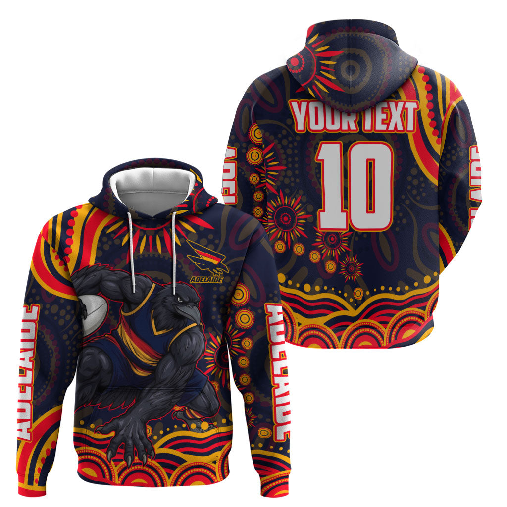 Personalized Adelaide Crows AFL Mascot Hoodie Aboriginal Dot Art - Dreamtime Football Mascot