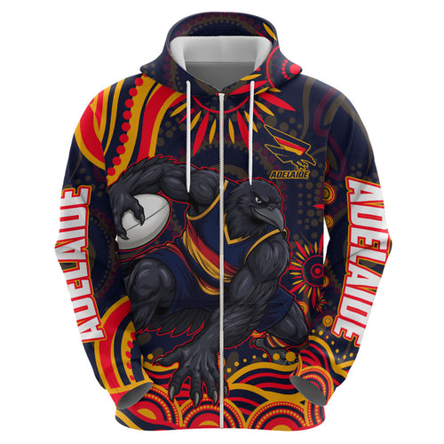 Personalized Adelaide Crows AFL Mascot Hoodie Aboriginal Dot Art - Dreamtime Football Mascot