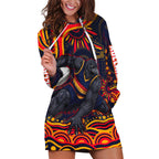 Personalized Adelaide Crows AFL Mascot Hoodie Dress Aboriginal Dot Art - Dreamtime Football Mascot