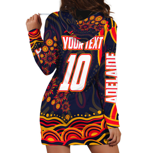 Personalized Adelaide Crows AFL Mascot Hoodie Dress Aboriginal Dot Art - Dreamtime Football Mascot