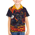 Personalized Adelaide Crows AFL Mascot Kid Hawaiian Shirt Aboriginal Dot Art - Dreamtime Football Mascot