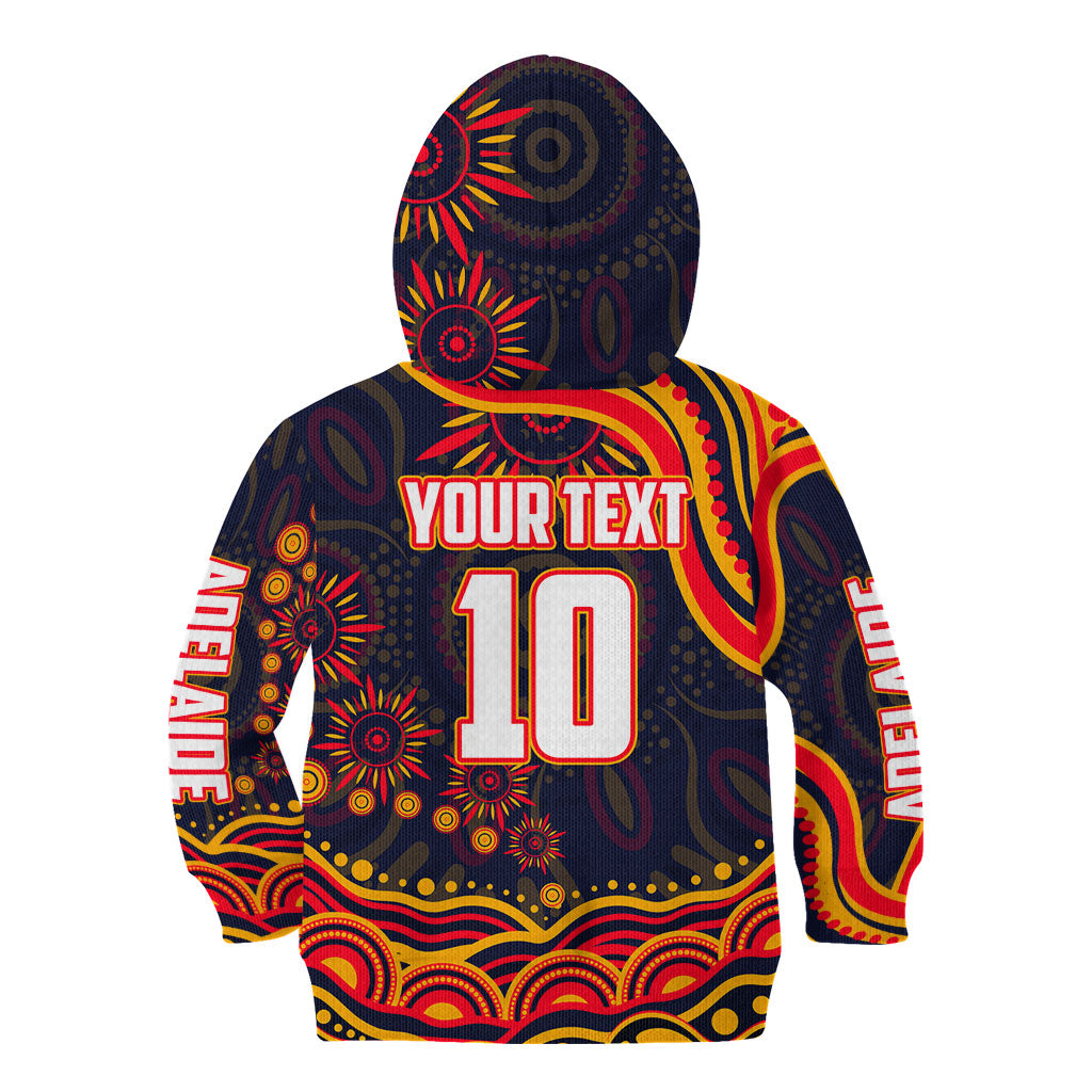 Personalized Adelaide Crows AFL Mascot Kid Hoodie Aboriginal Dot Art - Dreamtime Football Mascot