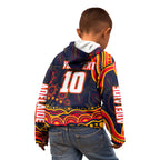 Personalized Adelaide Crows AFL Mascot Kid Hoodie Aboriginal Dot Art - Dreamtime Football Mascot