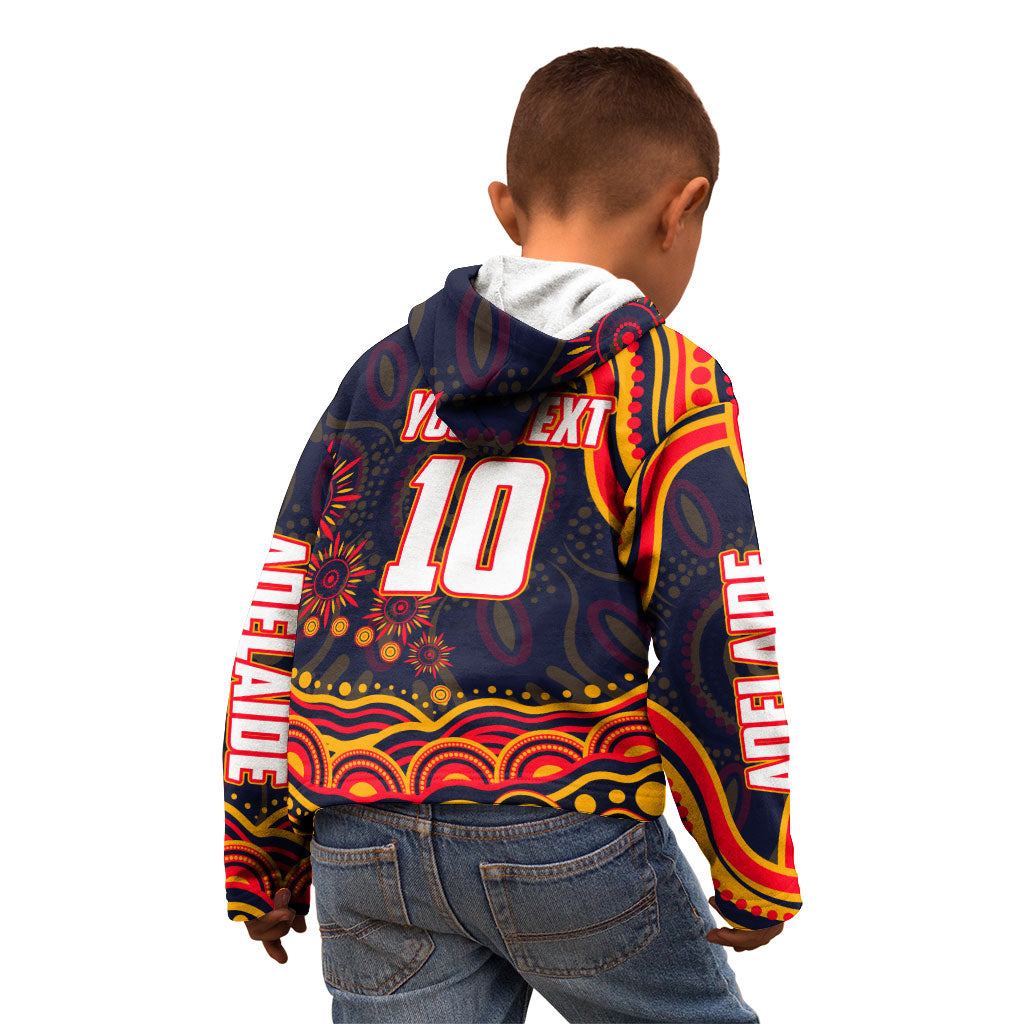 Personalized Adelaide Crows AFL Mascot Kid Hoodie Aboriginal Dot Art - Dreamtime Football Mascot