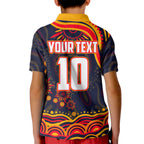 Personalized Adelaide Crows AFL Mascot Kid Polo Shirt Aboriginal Dot Art - Dreamtime Football Mascot