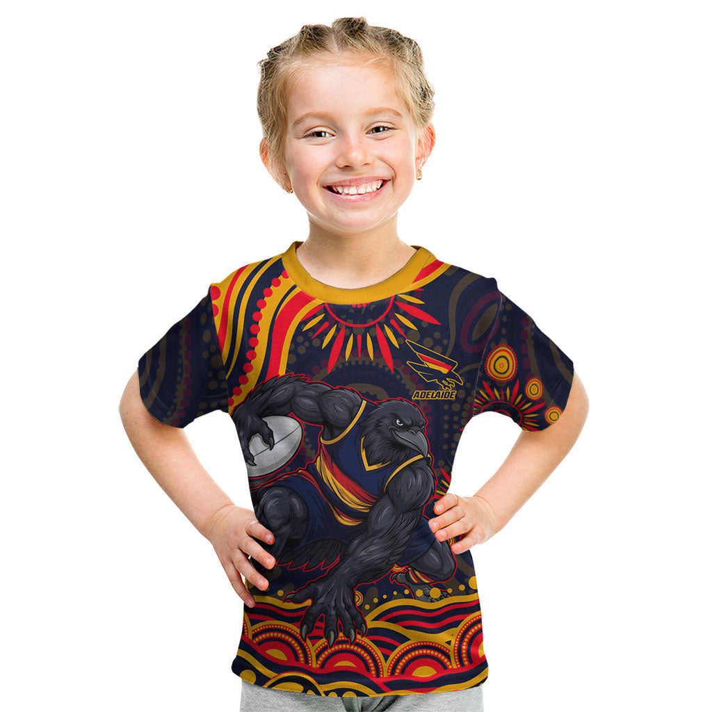 Personalized Adelaide Crows AFL Mascot Kid T Shirt Aboriginal Dot Art - Dreamtime Football Mascot