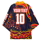 Personalized Adelaide Crows AFL Mascot Kimono Aboriginal Dot Art - Dreamtime Football Mascot