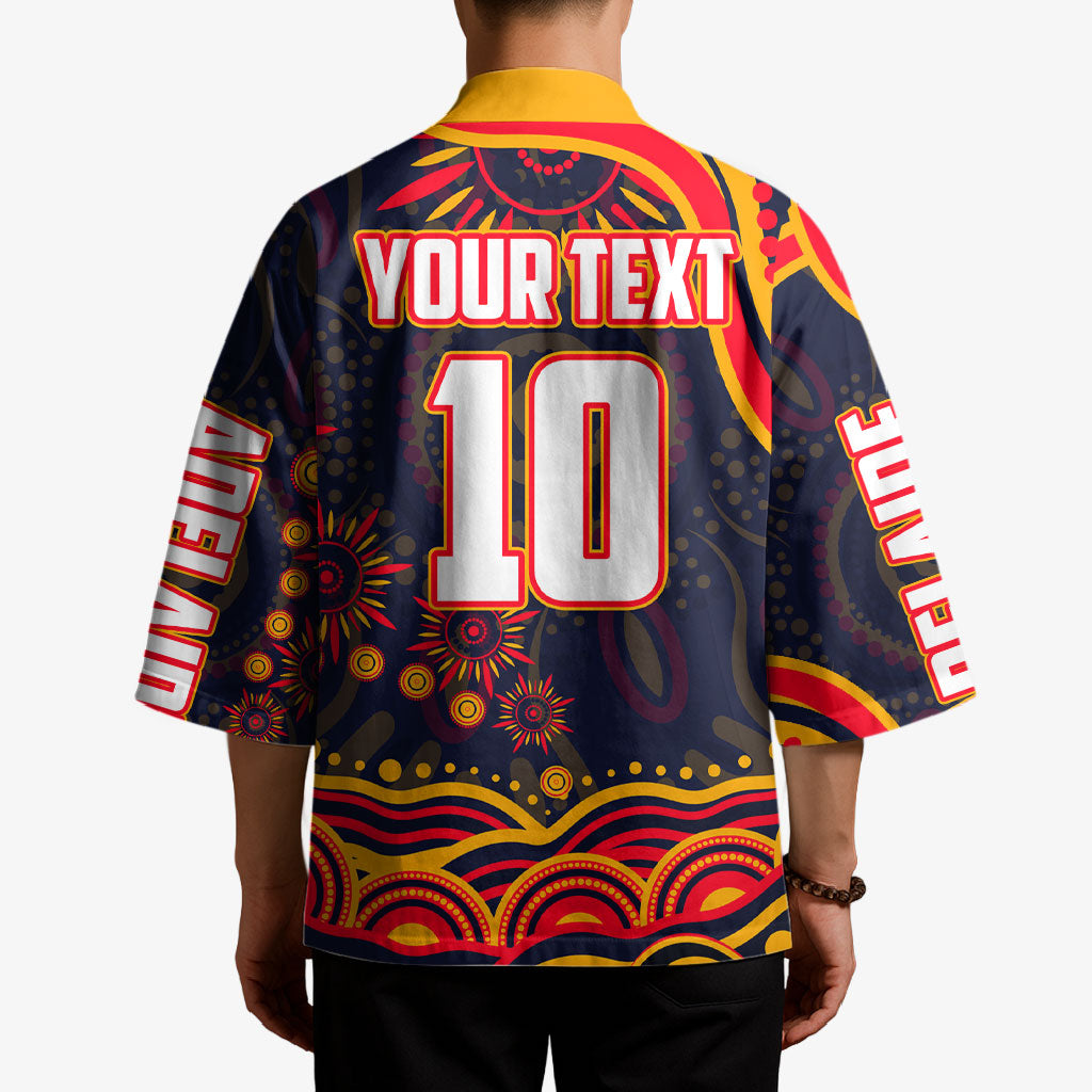 Personalized Adelaide Crows AFL Mascot Kimono Aboriginal Dot Art - Dreamtime Football Mascot