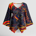 Personalized Adelaide Crows AFL Mascot Kimono Sleeve Blouse Aboriginal Dot Art - Dreamtime Football Mascot