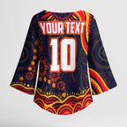 Personalized Adelaide Crows AFL Mascot Kimono Sleeve Blouse Aboriginal Dot Art - Dreamtime Football Mascot