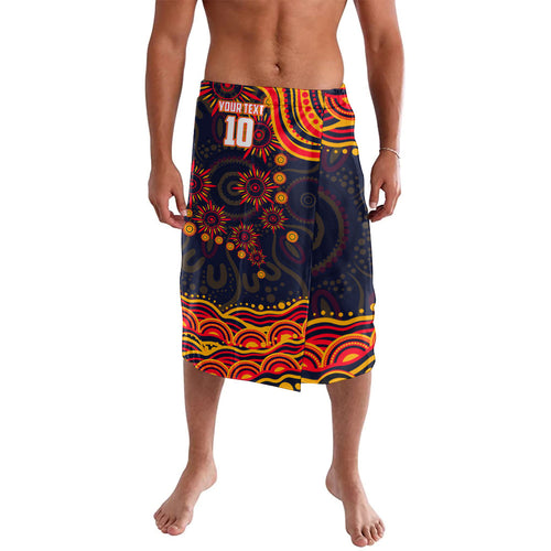 Personalized Adelaide Crows AFL Mascot Lavalava Aboriginal Dot Art - Dreamtime Football Mascot