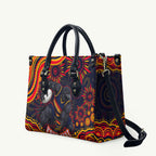 Personalized Adelaide Crows AFL Mascot Leather Bag Aboriginal Dot Art - Dreamtime Football Mascot