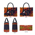 Personalized Adelaide Crows AFL Mascot Leather Bag Aboriginal Dot Art - Dreamtime Football Mascot