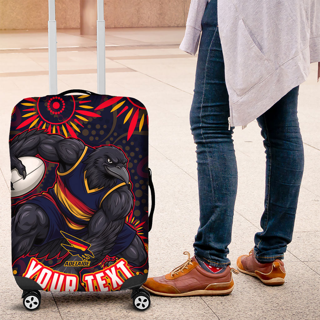 Personalized Adelaide Crows AFL Mascot Luggage Cover Aboriginal Dot Art - Dreamtime Football Mascot