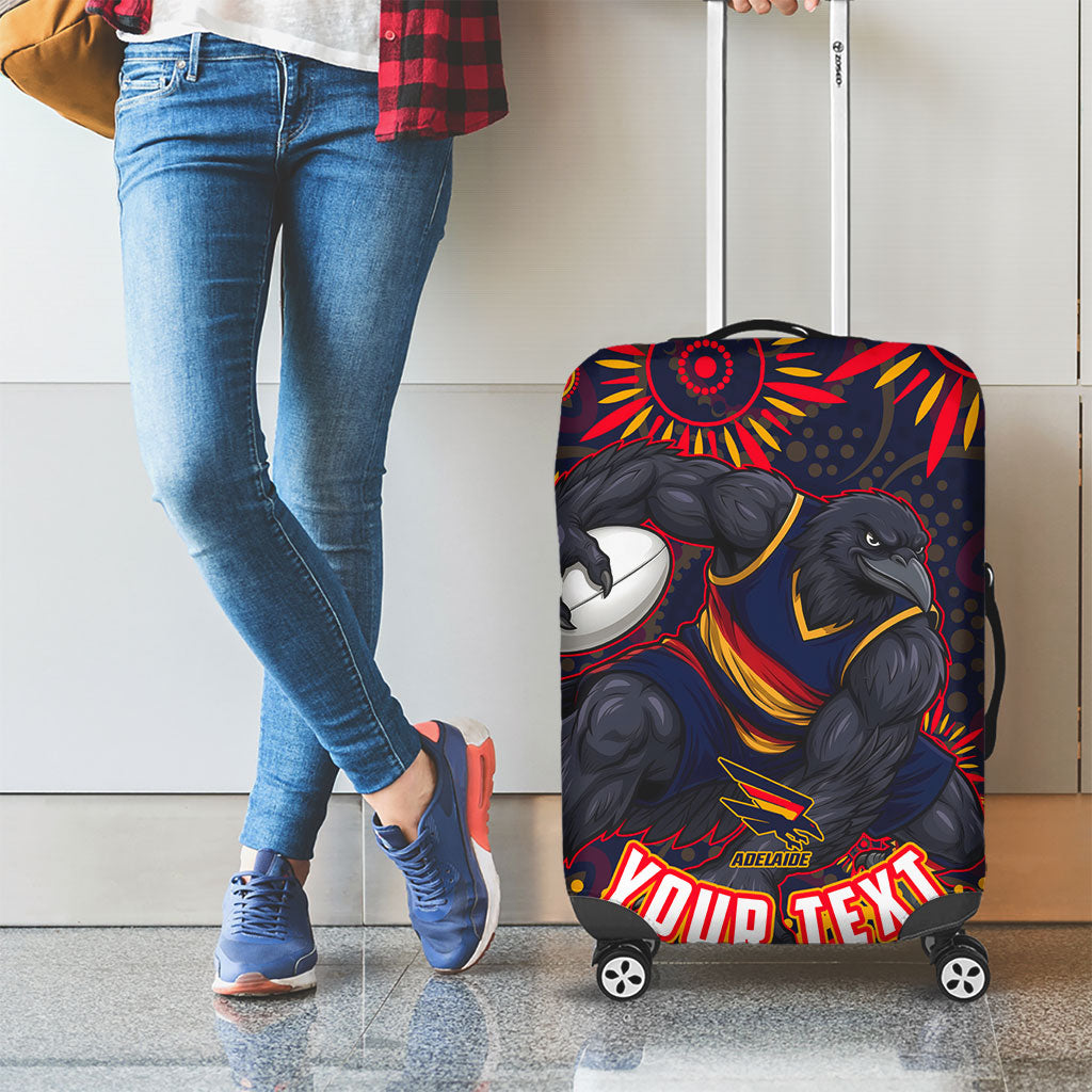 Personalized Adelaide Crows AFL Mascot Luggage Cover Aboriginal Dot Art - Dreamtime Football Mascot