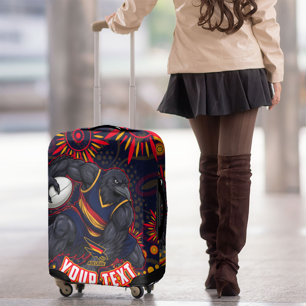 Personalized Adelaide Crows AFL Mascot Luggage Cover Aboriginal Dot Art - Dreamtime Football Mascot