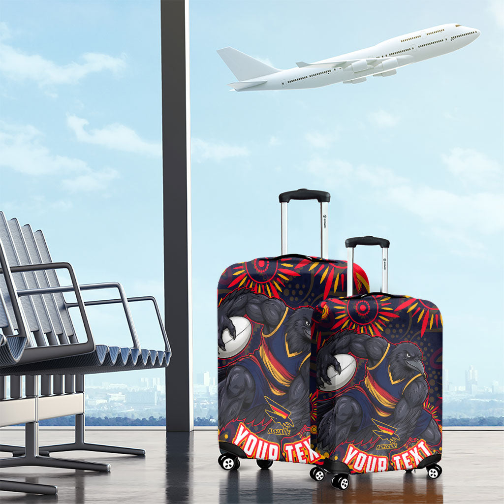 Personalized Adelaide Crows AFL Mascot Luggage Cover Aboriginal Dot Art - Dreamtime Football Mascot
