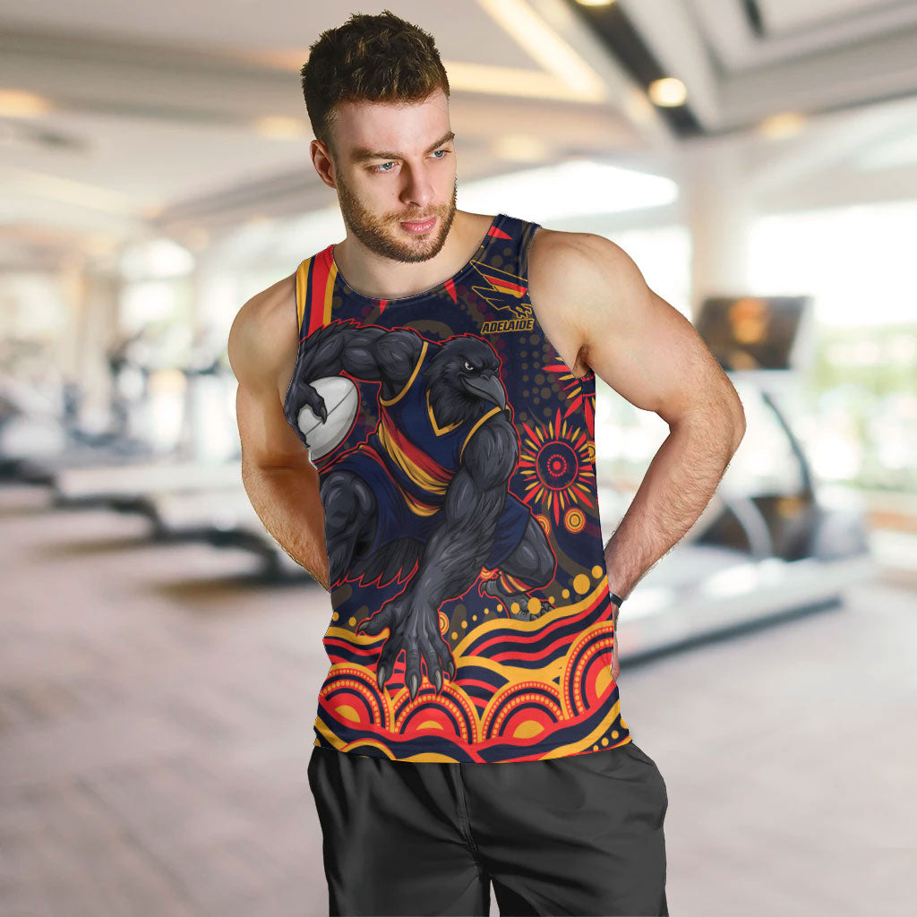 Personalized Adelaide Crows AFL Mascot Men Tank Top Aboriginal Dot Art - Dreamtime Football Mascot