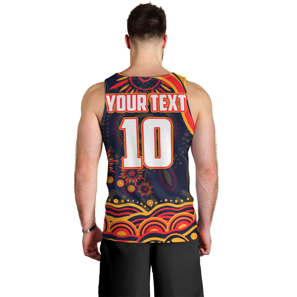 Personalized Adelaide Crows AFL Mascot Men Tank Top Aboriginal Dot Art - Dreamtime Football Mascot