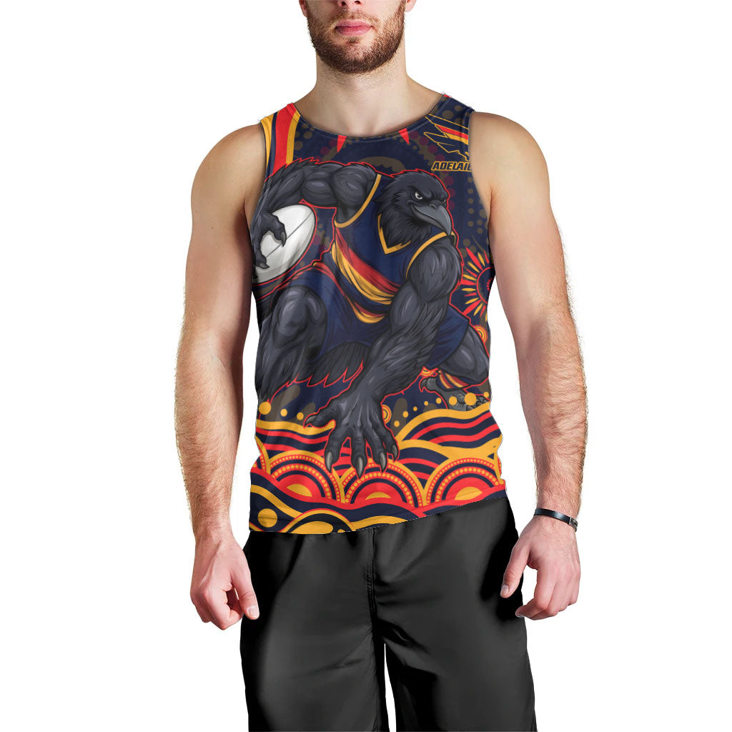 Personalized Adelaide Crows AFL Mascot Men Tank Top Aboriginal Dot Art - Dreamtime Football Mascot
