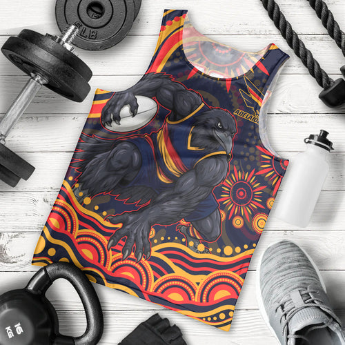Personalized Adelaide Crows AFL Mascot Men Tank Top Aboriginal Dot Art - Dreamtime Football Mascot