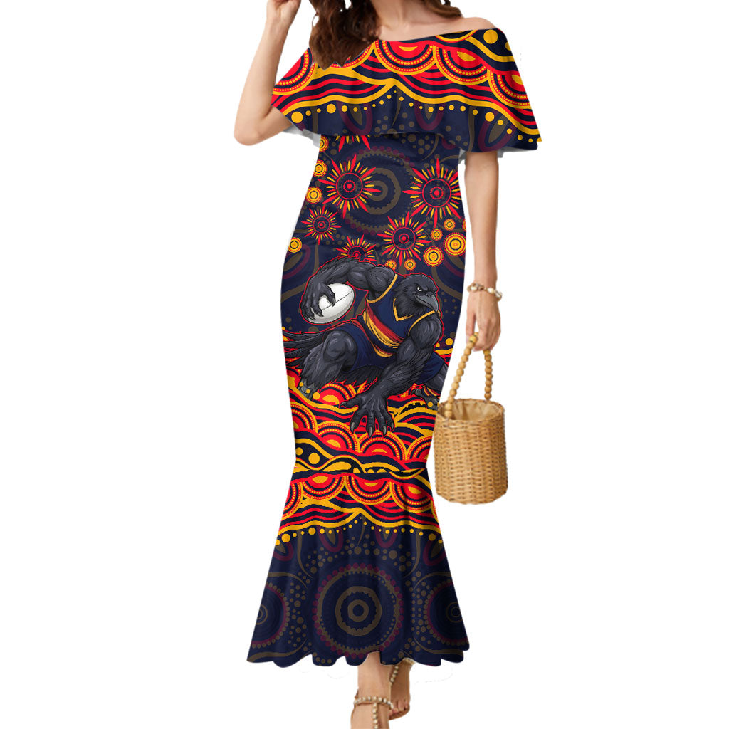 Personalized Adelaide Crows AFL Mascot Mermaid Dress Aboriginal Dot Art - Dreamtime Football Mascot