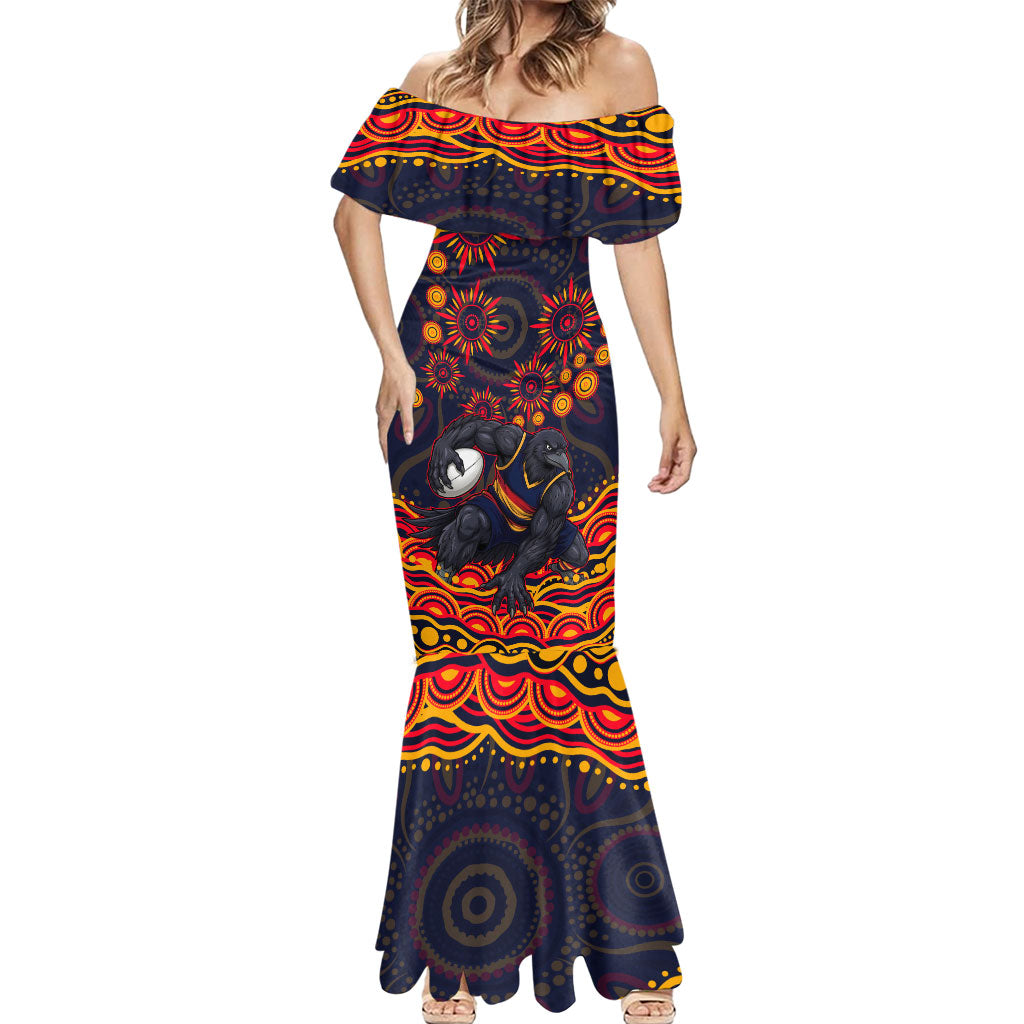 Personalized Adelaide Crows AFL Mascot Mermaid Dress Aboriginal Dot Art - Dreamtime Football Mascot