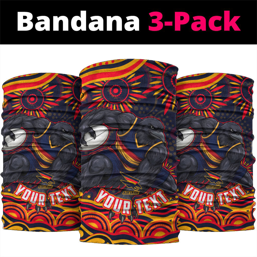 Personalized Adelaide Crows AFL Mascot Neck Gaiter Aboriginal Dot Art - Dreamtime Football Mascot