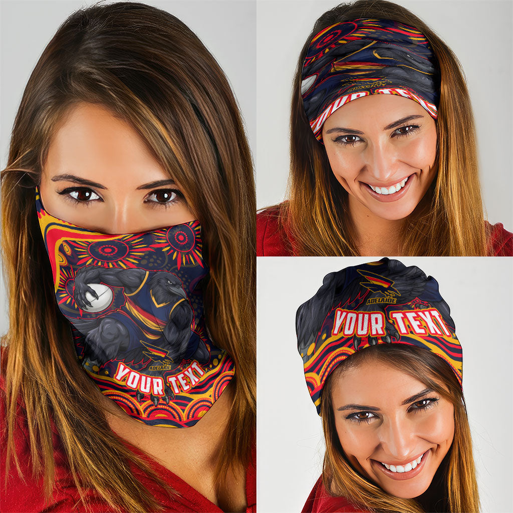 Personalized Adelaide Crows AFL Mascot Neck Gaiter Aboriginal Dot Art - Dreamtime Football Mascot