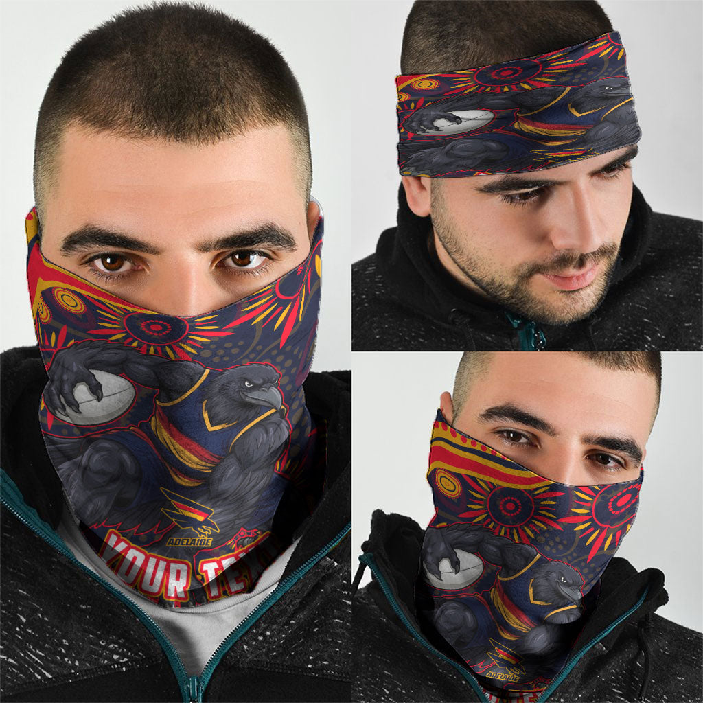 Personalized Adelaide Crows AFL Mascot Neck Gaiter Aboriginal Dot Art - Dreamtime Football Mascot