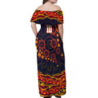 Personalized Adelaide Crows AFL Mascot Off Shoulder Maxi Dress Aboriginal Dot Art - Dreamtime Football Mascot