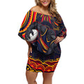 Personalized Adelaide Crows AFL Mascot Off Shoulder Short Dress Aboriginal Dot Art - Dreamtime Football Mascot